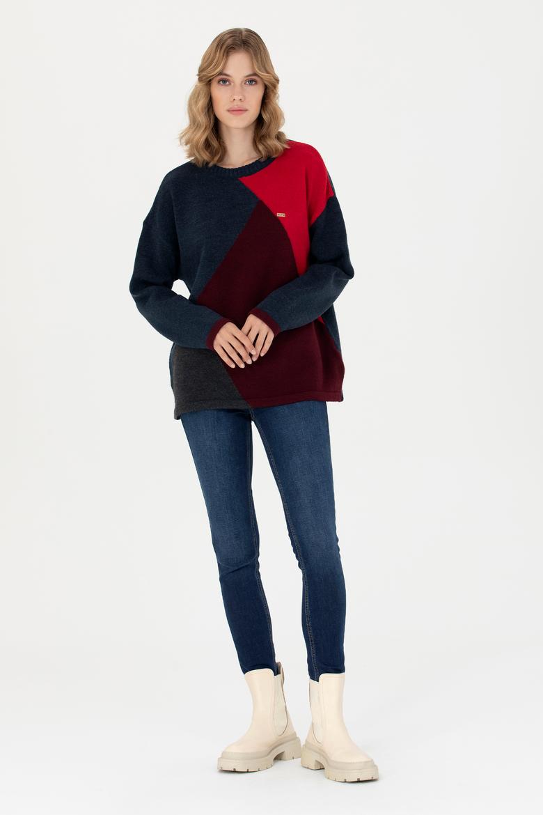 Kadın Lacivert Bisiklet Yaka Kazak - 50272033010