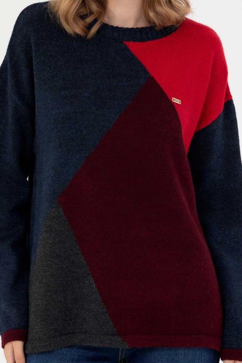 Kadın Lacivert Bisiklet Yaka Kazak - 50272033010