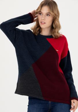 Kadın Lacivert Bisiklet Yaka Kazak - 50272033010