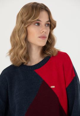 Kadın Lacivert Bisiklet Yaka Kazak - 50272033010