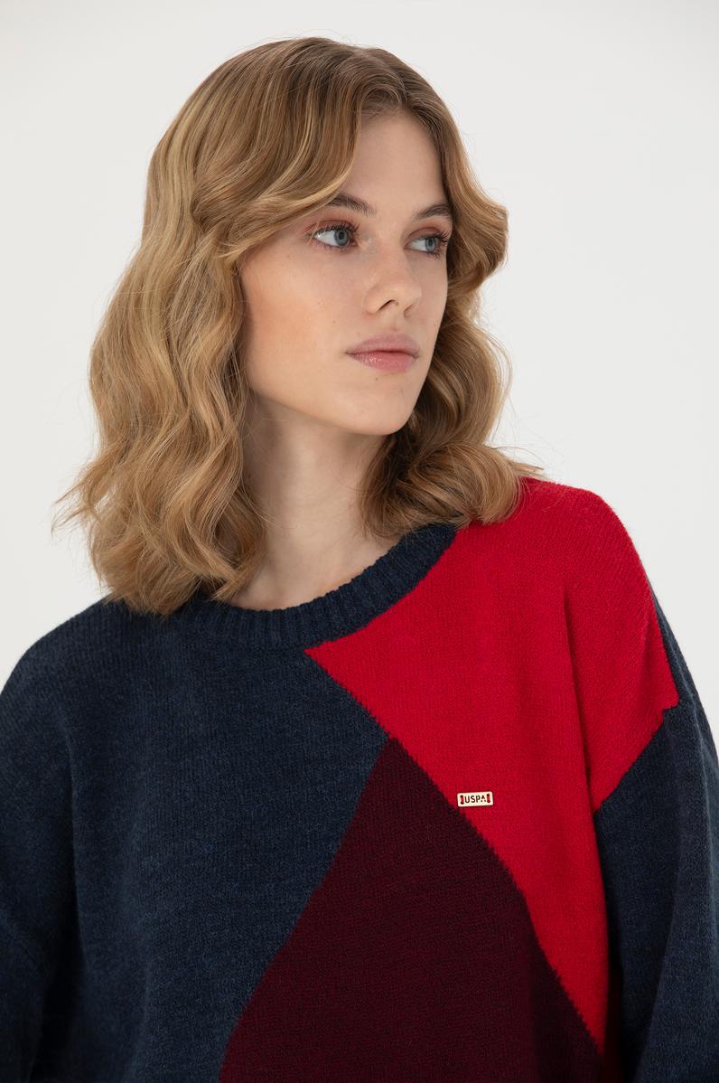 Kadın Lacivert Bisiklet Yaka Kazak