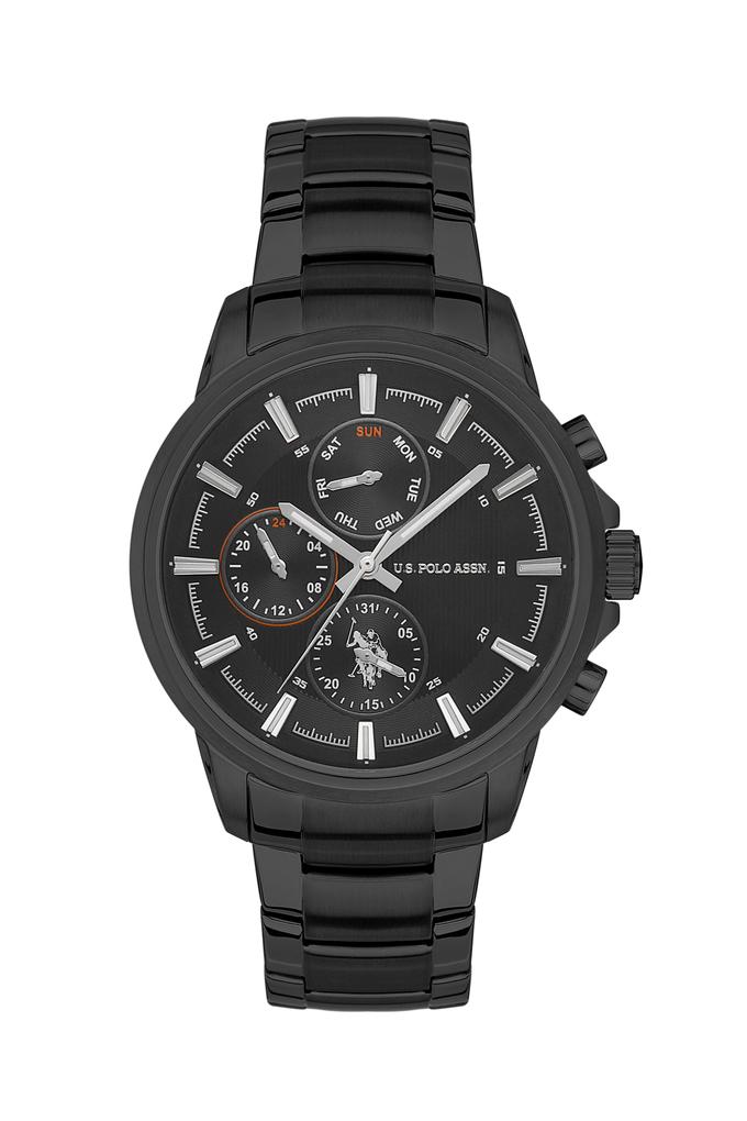 Erkek Siyah Çelik Kordon Kol Saati USPA1016-08