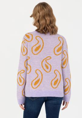 Kadın Lila Bisiklet Yaka Kazak - 50270424015