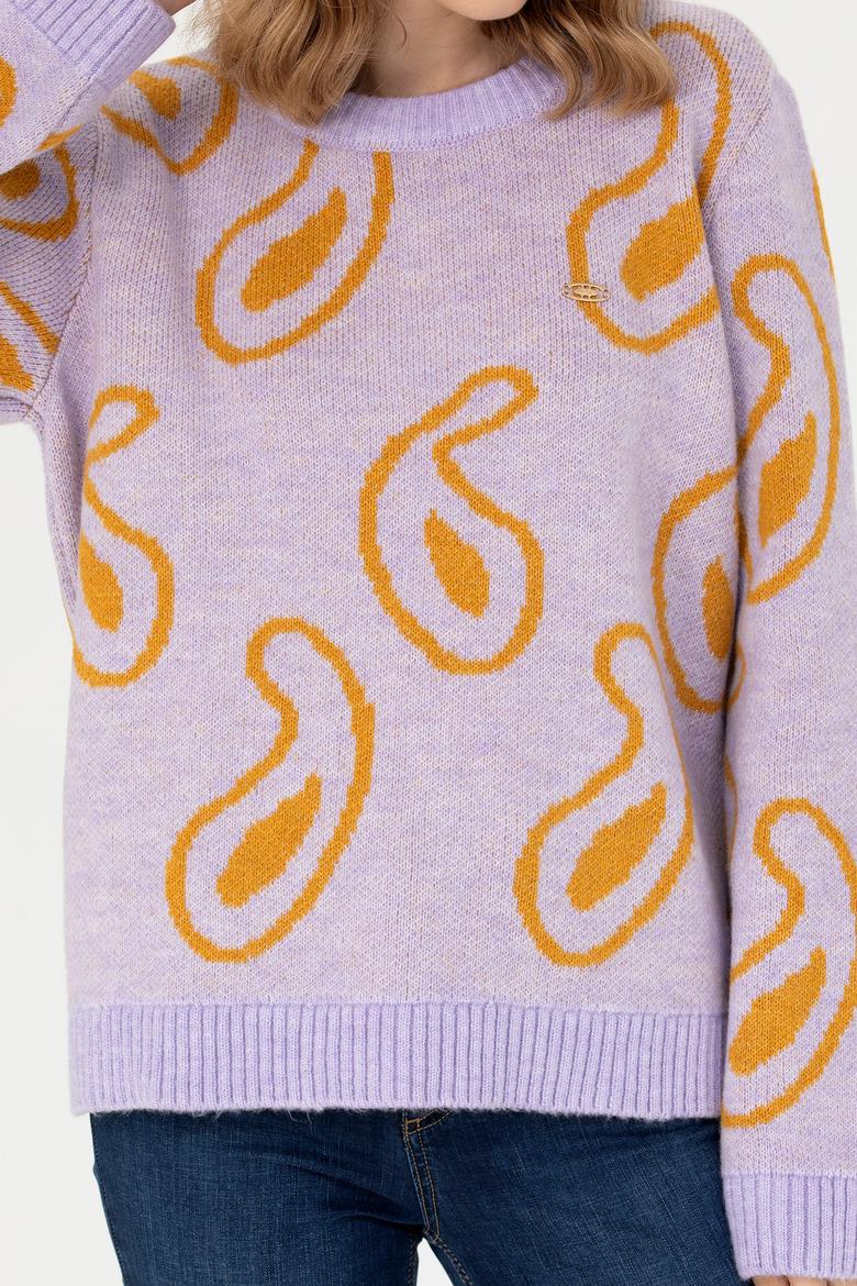 Kadın Lila Bisiklet Yaka Kazak - 50270424015