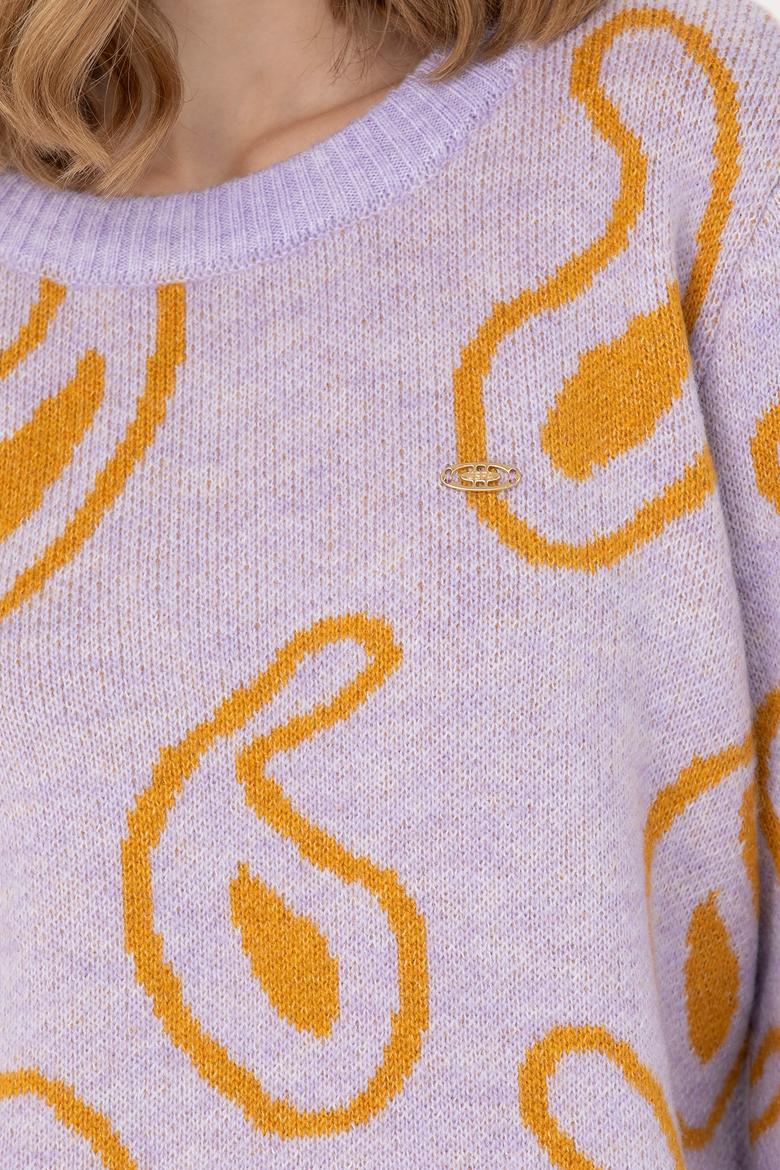 Kadın Lila Bisiklet Yaka Kazak - 50270424015