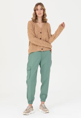 Kadın Kum Melanj Triko Hırka - 50269497014