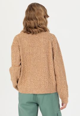 Kadın Kum Melanj Triko Hırka - 50269497014