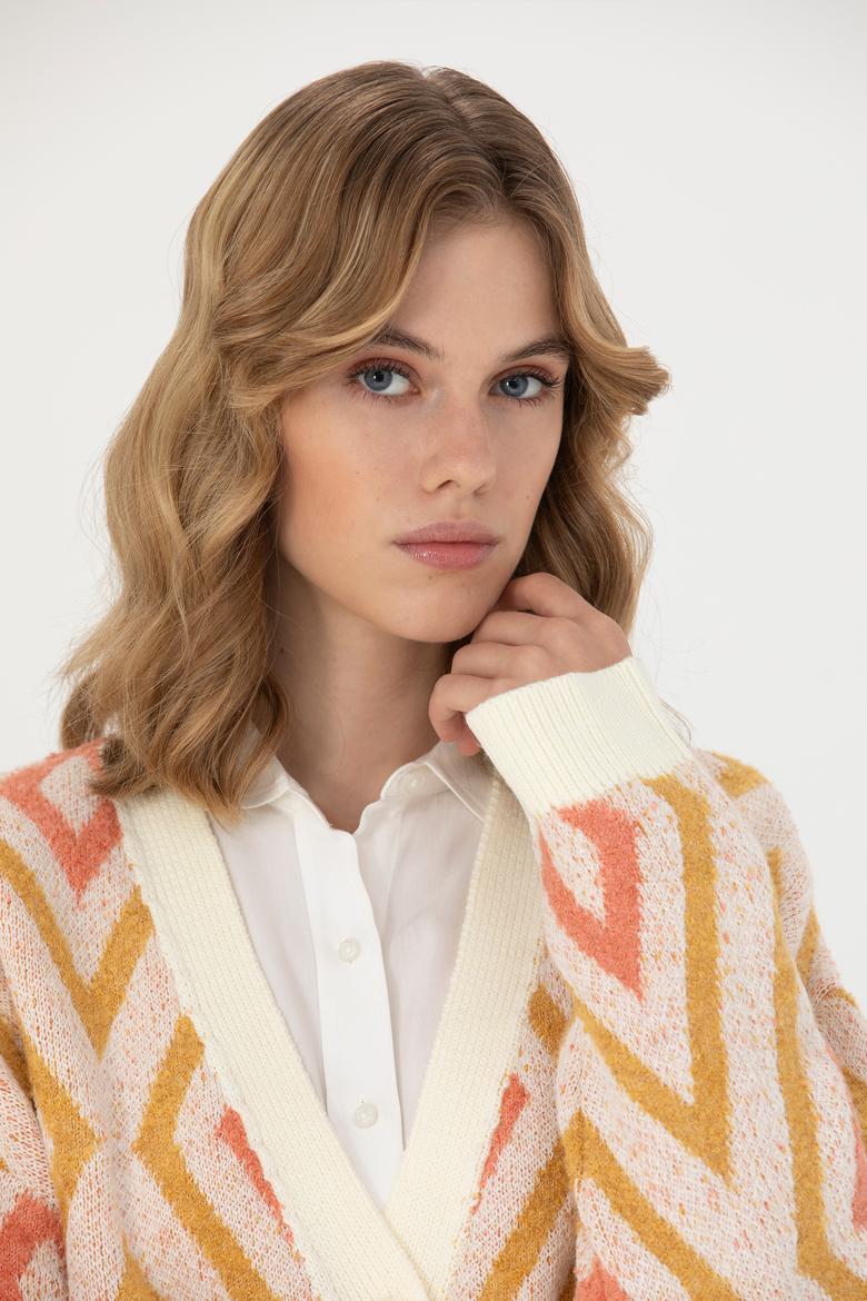 Kadın Krem Triko Hırka - 50269485008