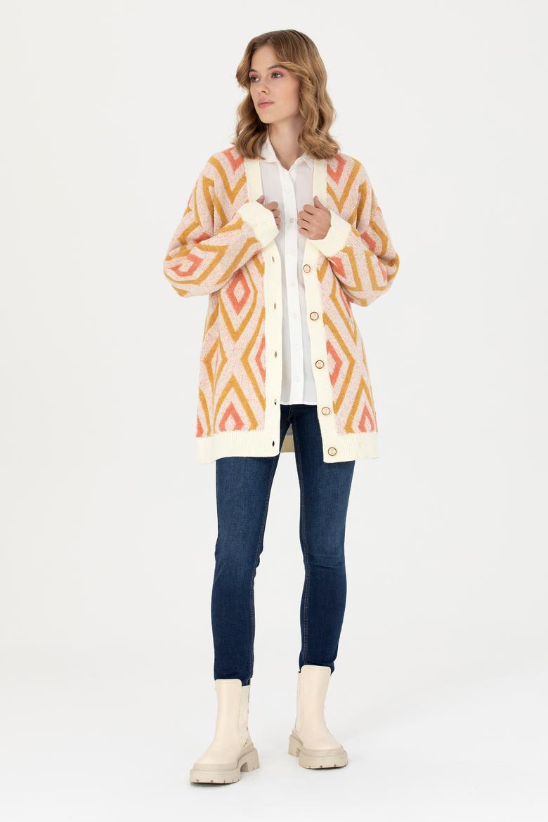 Kadın Krem Triko Hırka - 50269485008