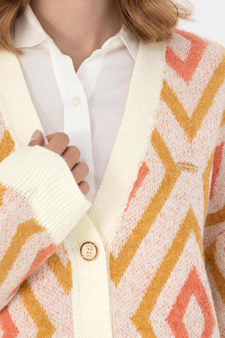 Kadın Krem Triko Hırka - 50269485008