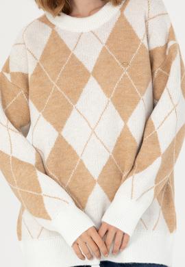 Kadın Krem Bisiklet Yaka Kazak - 50270431017