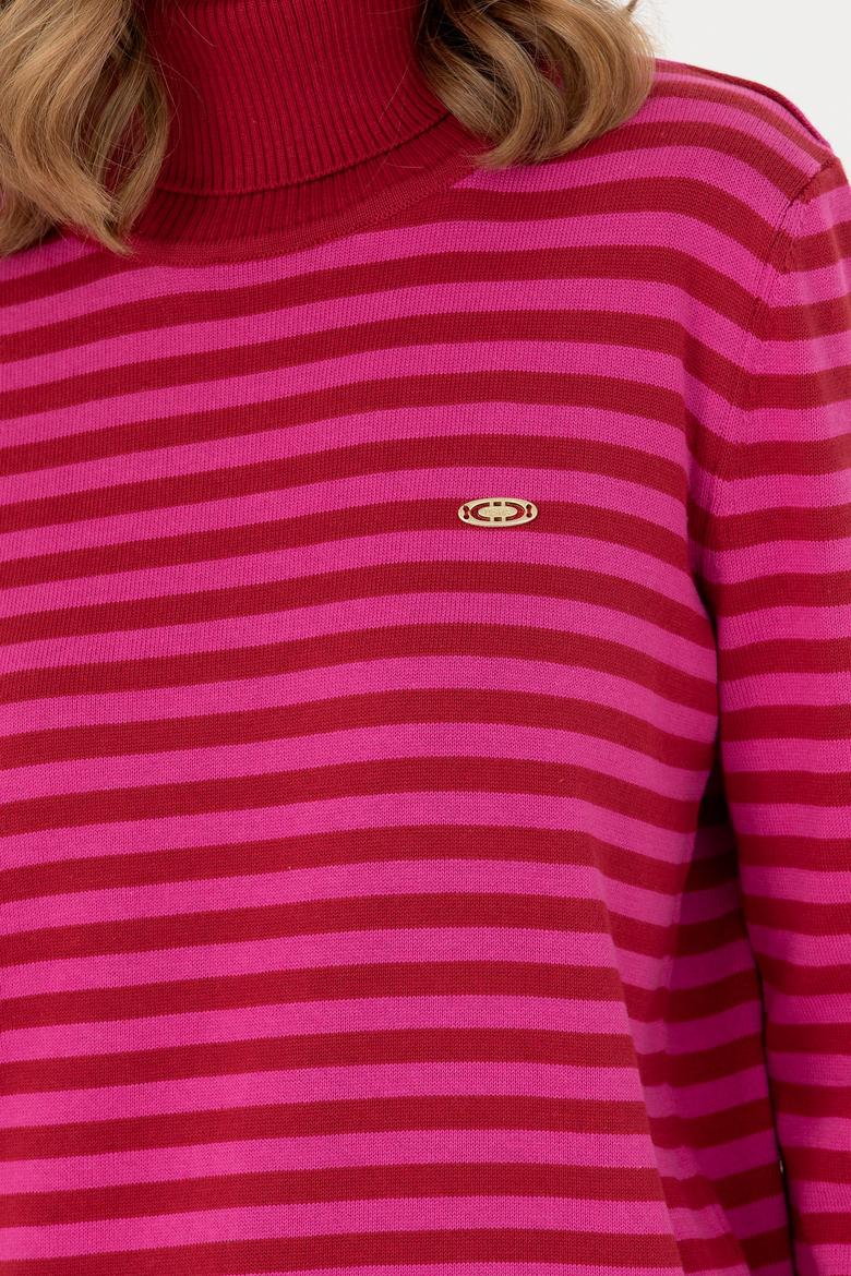 Kadın Kırmızı Balıkçı Yaka Kazak - 50270440011