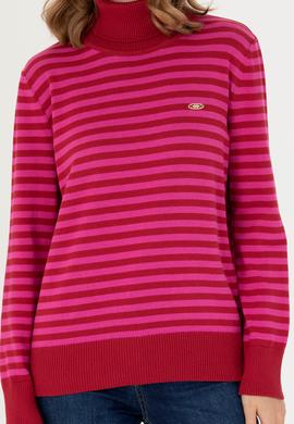 Kadın Kırmızı Balıkçı Yaka Kazak - 50270440011