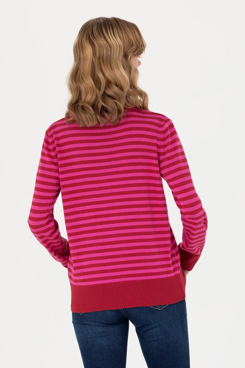 Kadın Kırmızı Balıkçı Yaka Kazak - 50270440011