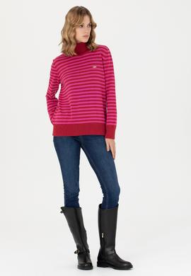 Kadın Kırmızı Balıkçı Yaka Kazak - 50270440011