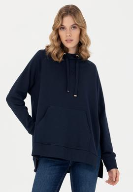 Kadın Lacivert Kapüşonlu Sweatshirt - 50276576016