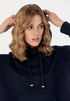 Kadın Lacivert Kapüşonlu Sweatshirt - 50276576016