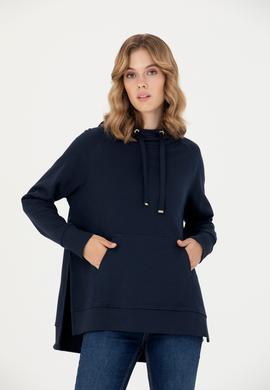 Kadın Lacivert Kapüşonlu Sweatshirt - 50276576016