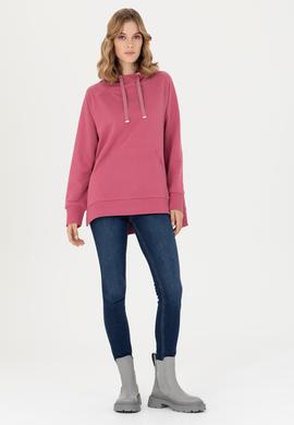 Kadın Pembe Kapüşonlu Sweatshirt - 50276576023