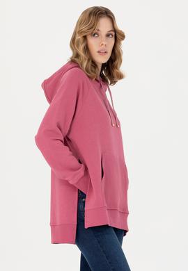 Kadın Pembe Kapüşonlu Sweatshirt - 50276576023