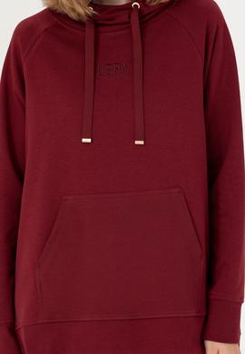 Kadın Bordo Kapüşonlu Sweatshirt - 50276576053