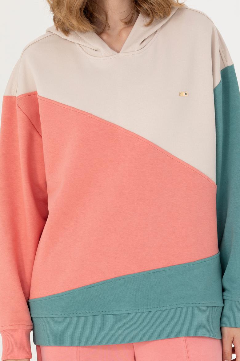 Kadın Mint Kapüşonlu Sweatshirt - 50276582006