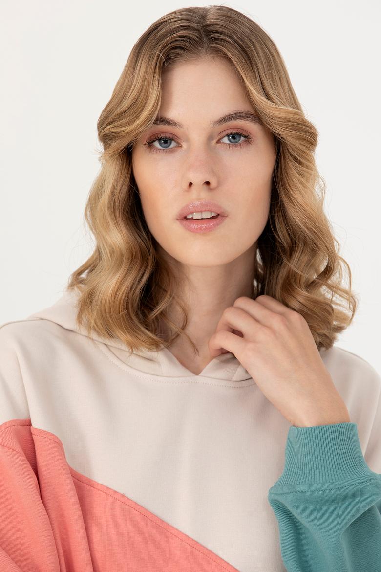 Kadın Mint Kapüşonlu Sweatshirt - 50276582006