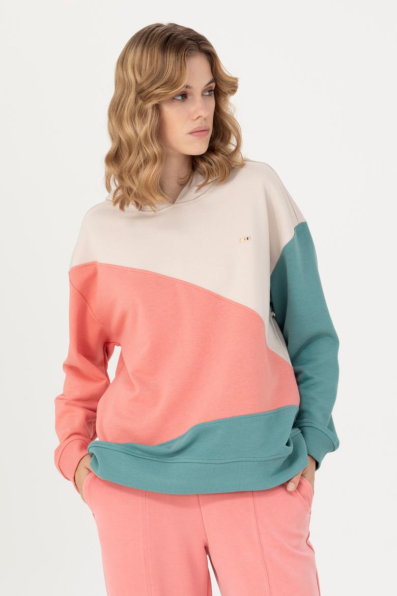 Kadın Mint Kapüşonlu Sweatshirt - 50276582006