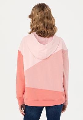 Kadın Somon Kapüşonlu Sweatshirt - 50276582016