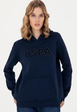 Kadın Lacivert Kapüşonlu Basic Sweatshirt - 50276022004