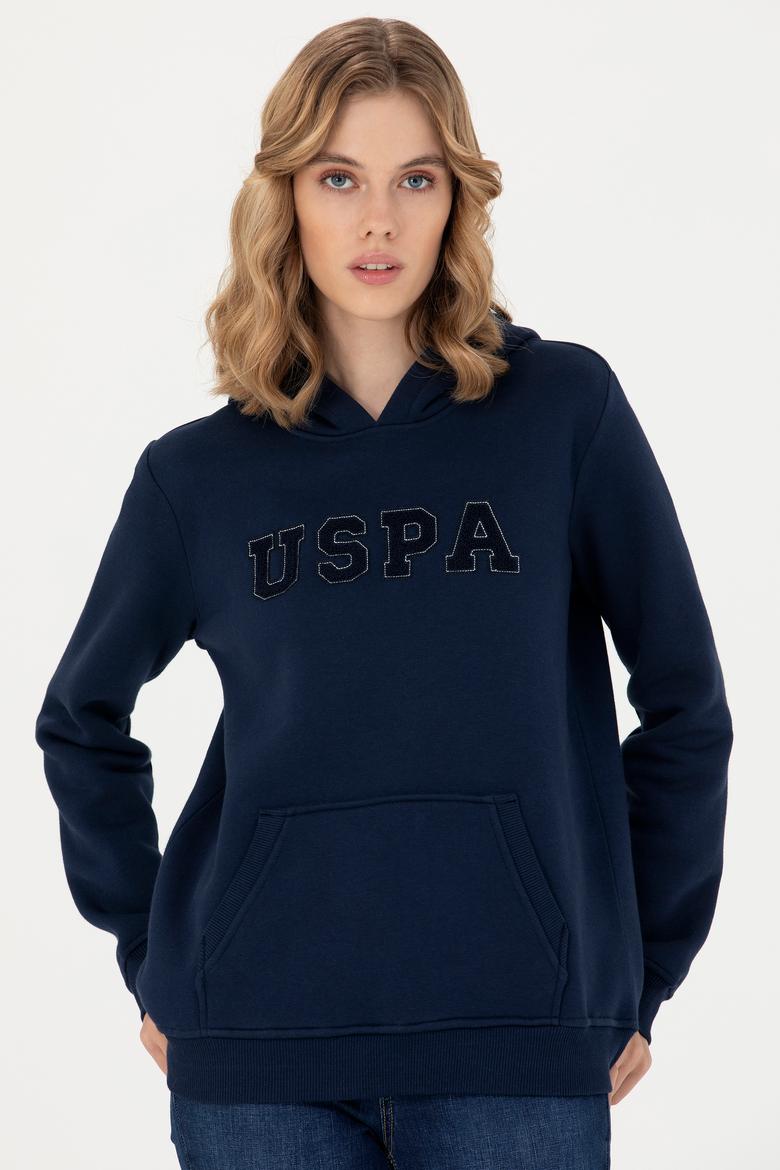 Kadın Lacivert Kapüşonlu Basic Sweatshirt - 50276022004