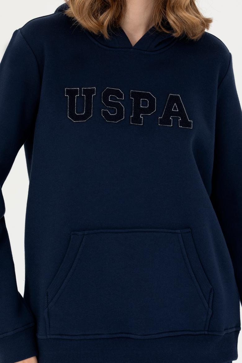 Kadın Lacivert Kapüşonlu Basic Sweatshirt - 50276022004