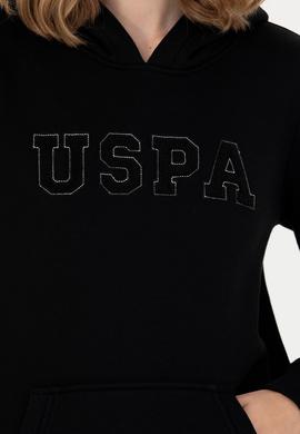 Kadın Siyah Kapüşonlu Basic Sweatshirt - 50276022015