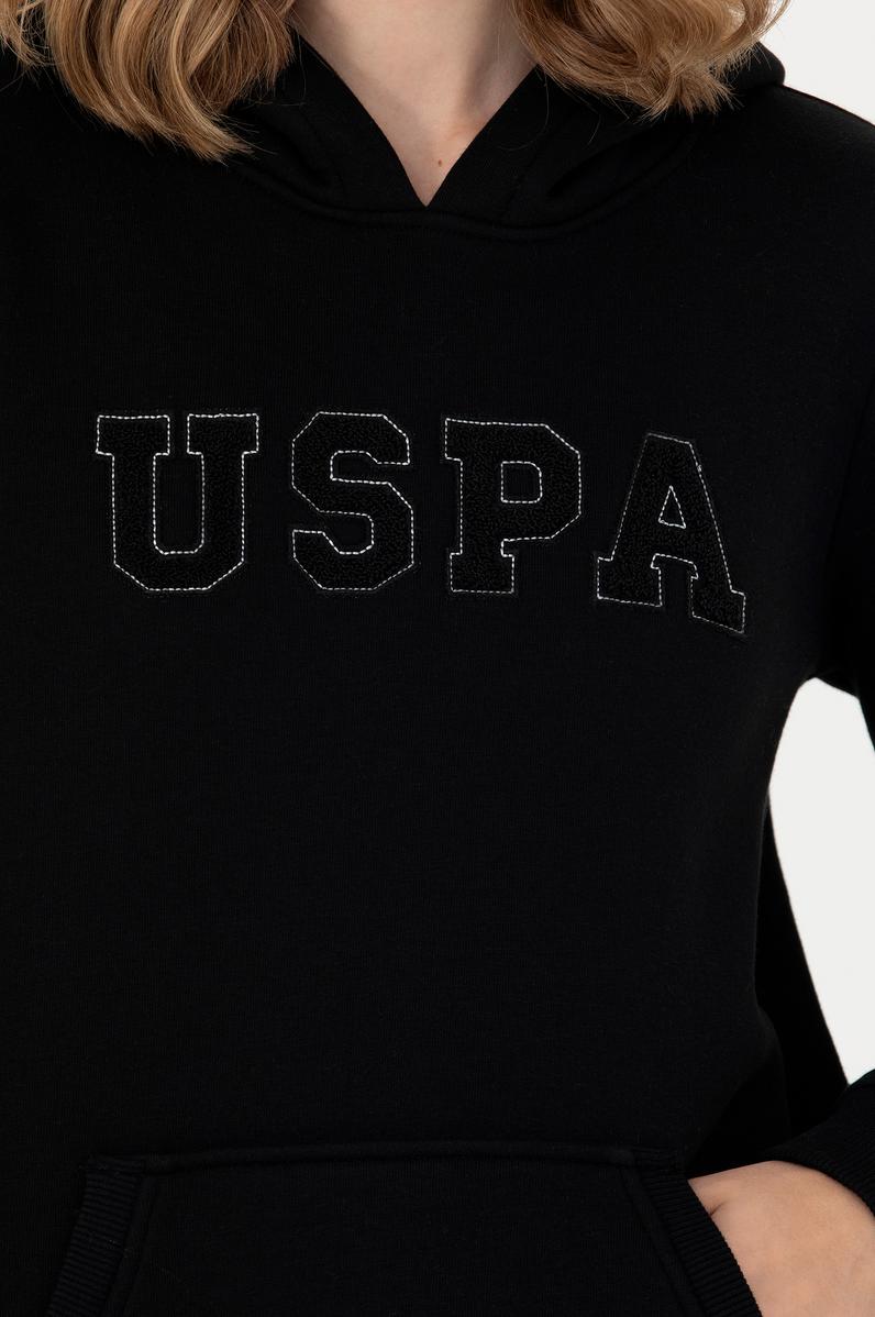 Kadın Siyah Kapüşonlu Basic Sweatshirt