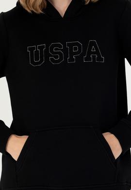 Kadın Siyah Kapüşonlu Basic Sweatshirt - 50276022015