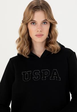 Kadın Siyah Kapüşonlu Basic Sweatshirt - 50276022015