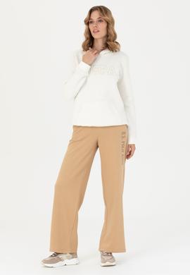 Kadın Ekru Kapüşonlu Basic Sweatshirt - 50276022028