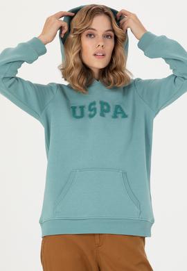 Kadın Mint Kapüşonlu Basic Sweatshirt - 50276022056