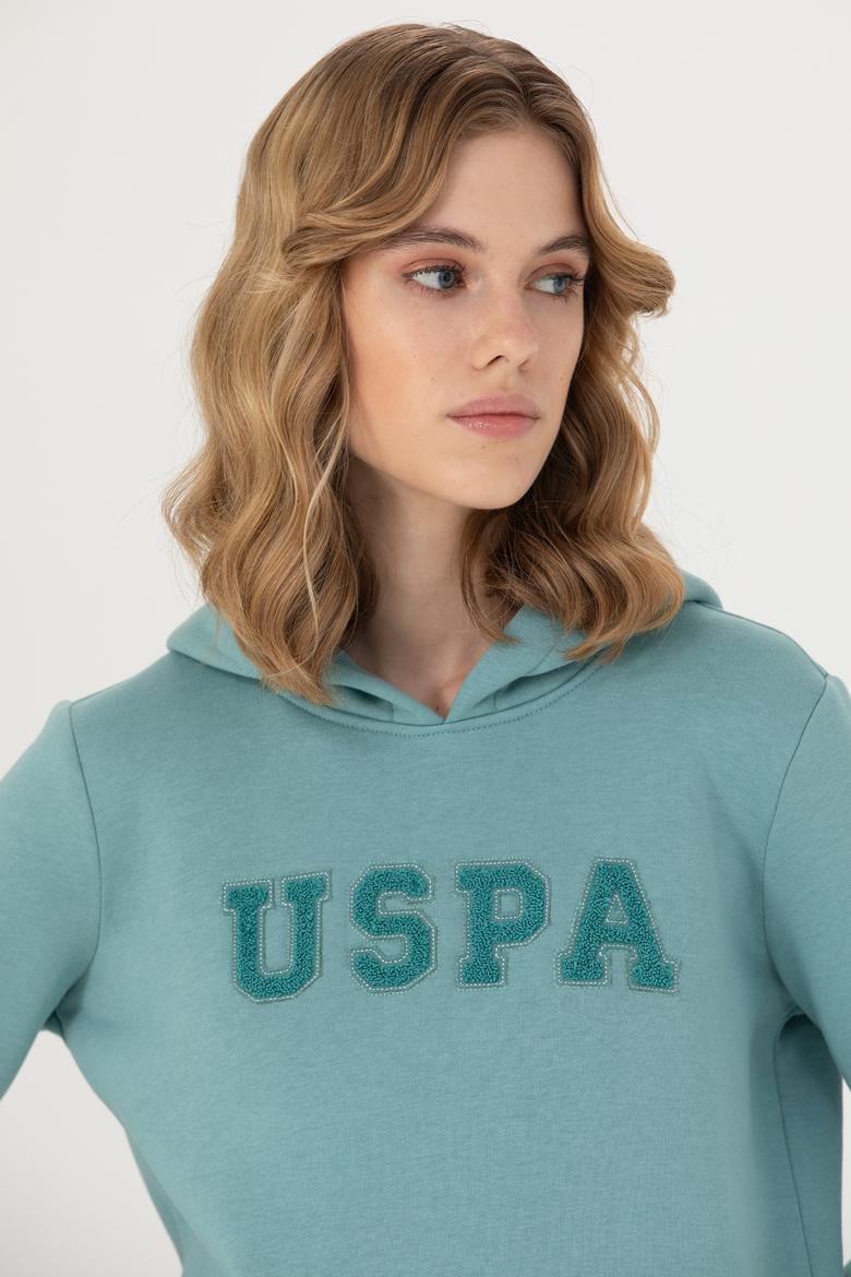 Kadın Mint Kapüşonlu Basic Sweatshirt - 50276022056