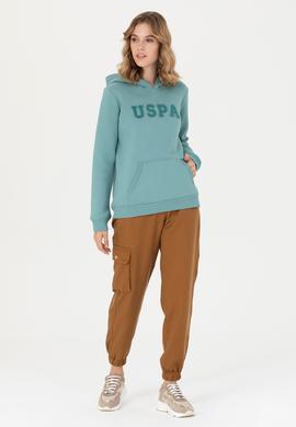 Kadın Mint Kapüşonlu Basic Sweatshirt - 50276022056