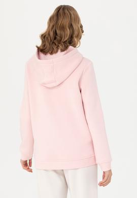 Kadın Toz Pembe Kapüşonlu Basic Sweatshirt - 50276022064
