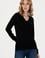 Kadın Siyah V Yaka Basic Kazak