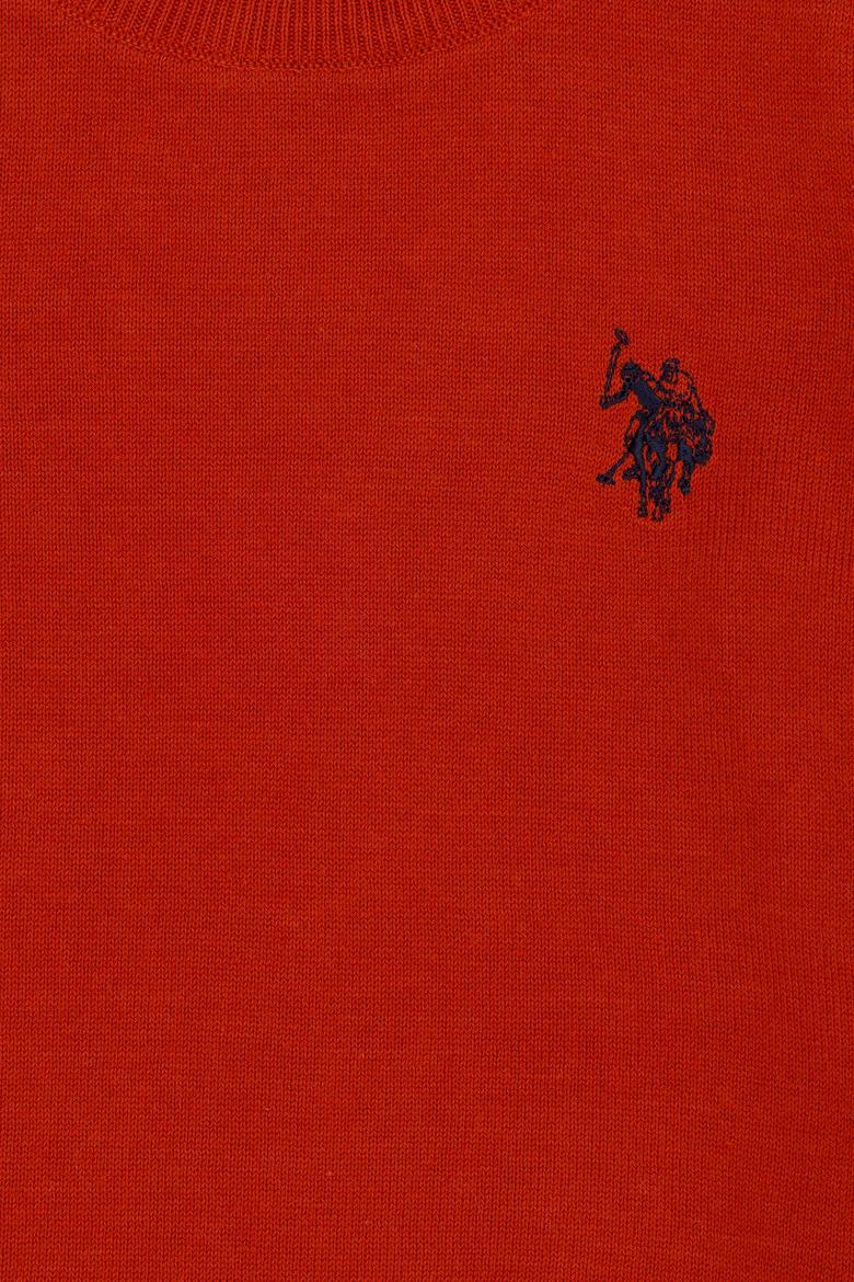 Kız Çocuk Kiremit Basic Bisiklet Yaka Kazak - 50275851132