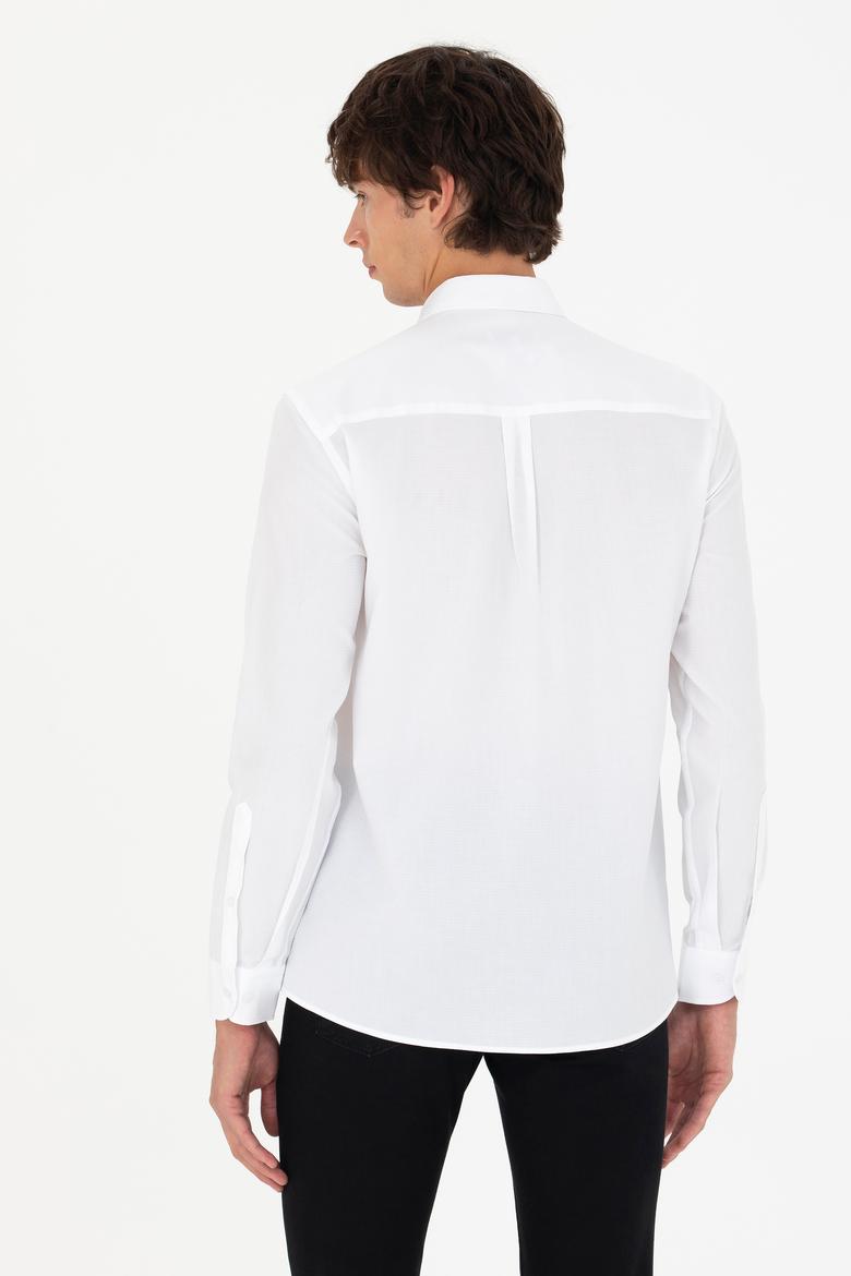 Erkek Beyaz Uzun Kollu Gömlek - 50272841007