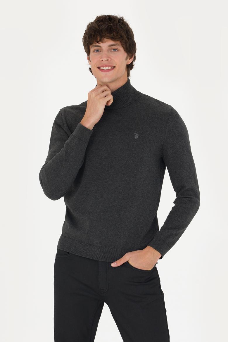 Erkek Antrasit Melanj Basic Kazak