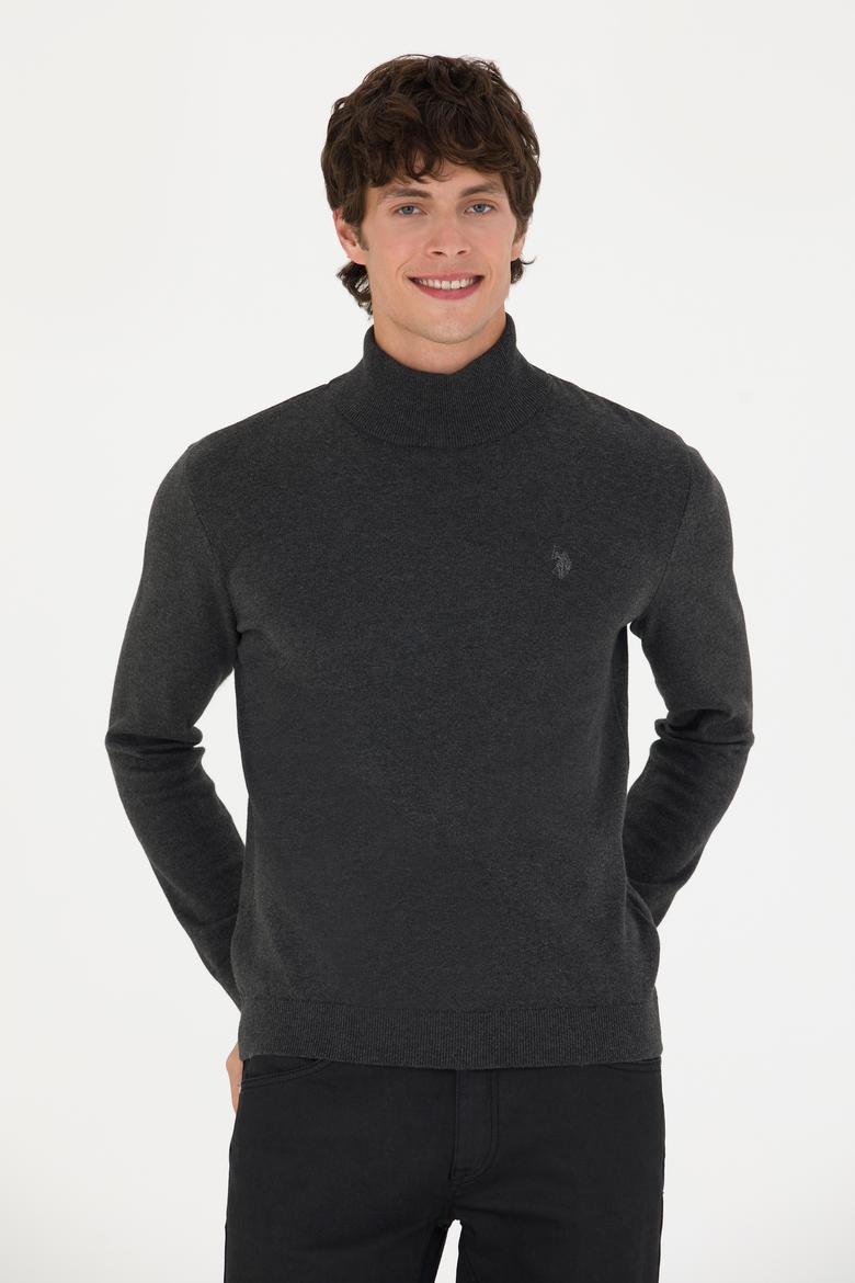 Erkek Antrasit Melanj Basic Kazak - 50275847030