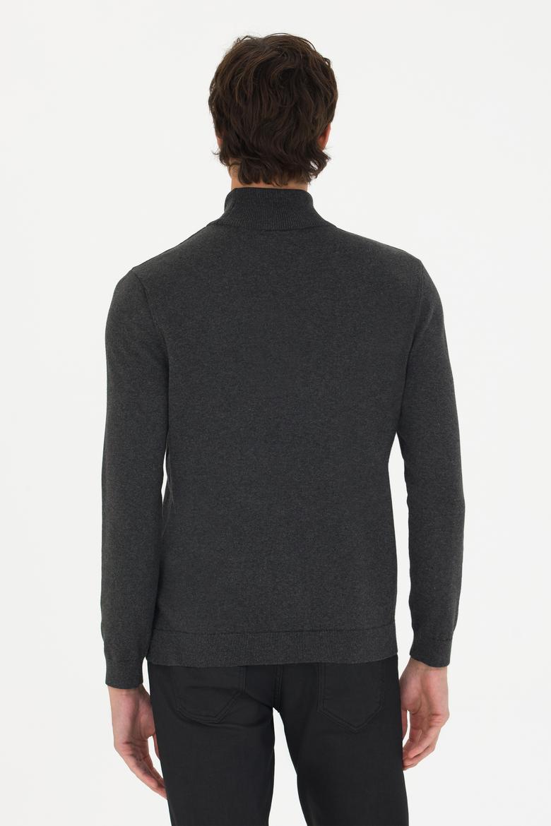 Erkek Antrasit Melanj Basic Kazak - 50275847030