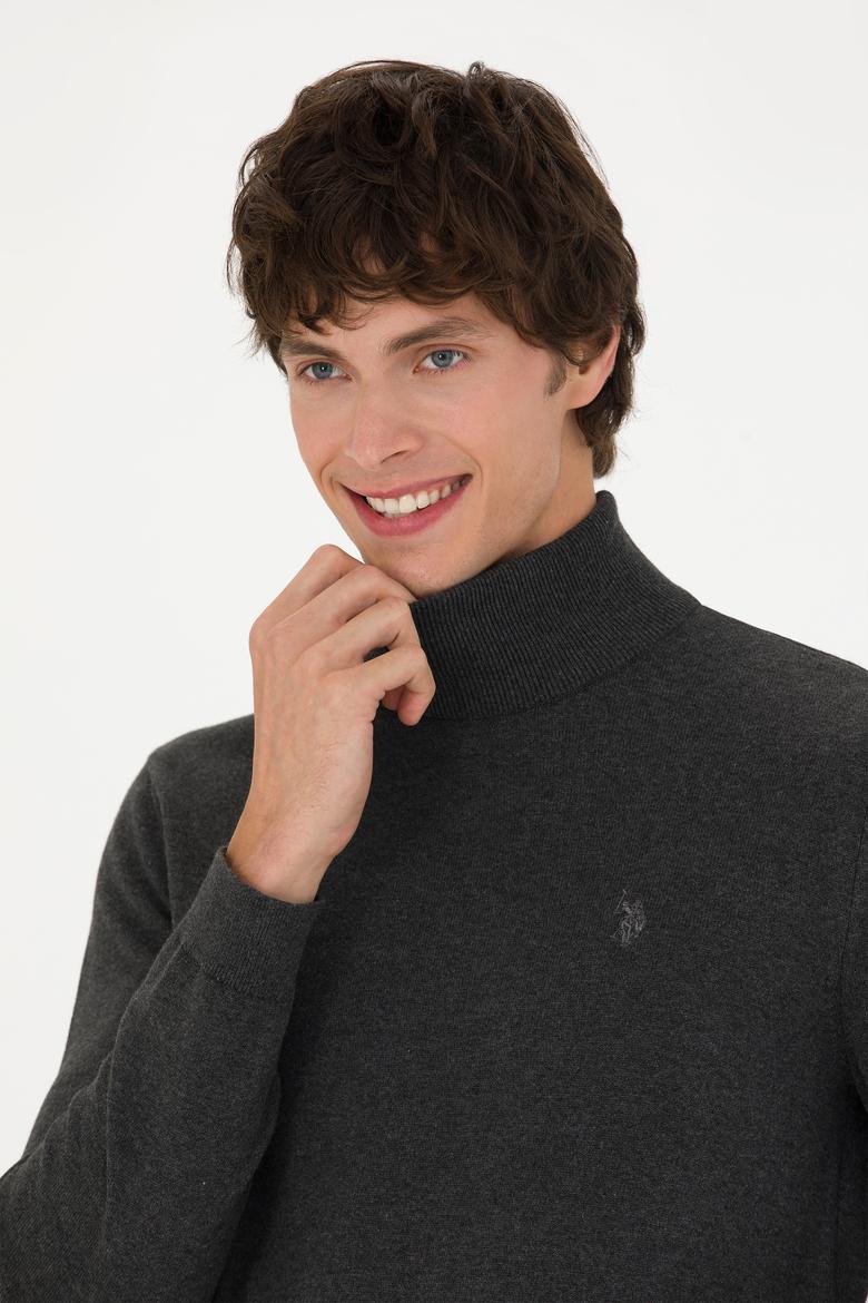 Erkek Antrasit Melanj Basic Kazak - 50275847030