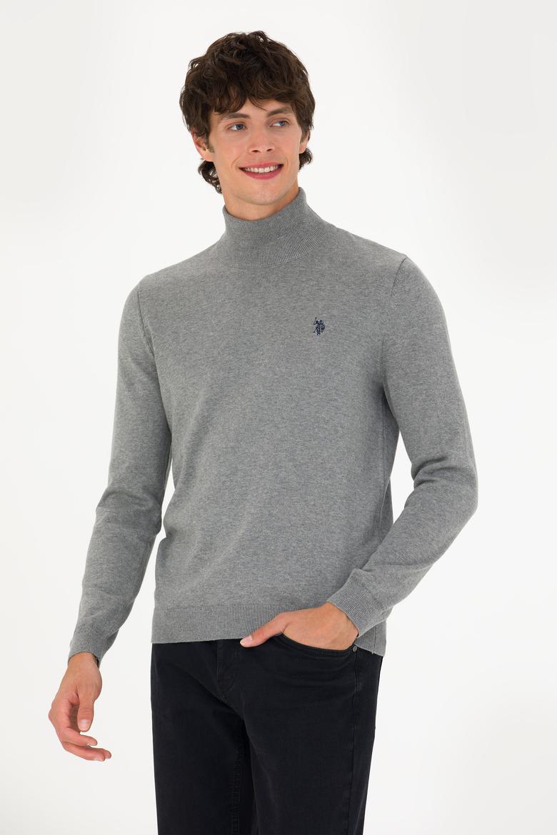 Erkek Gri Melanj Basic Kazak