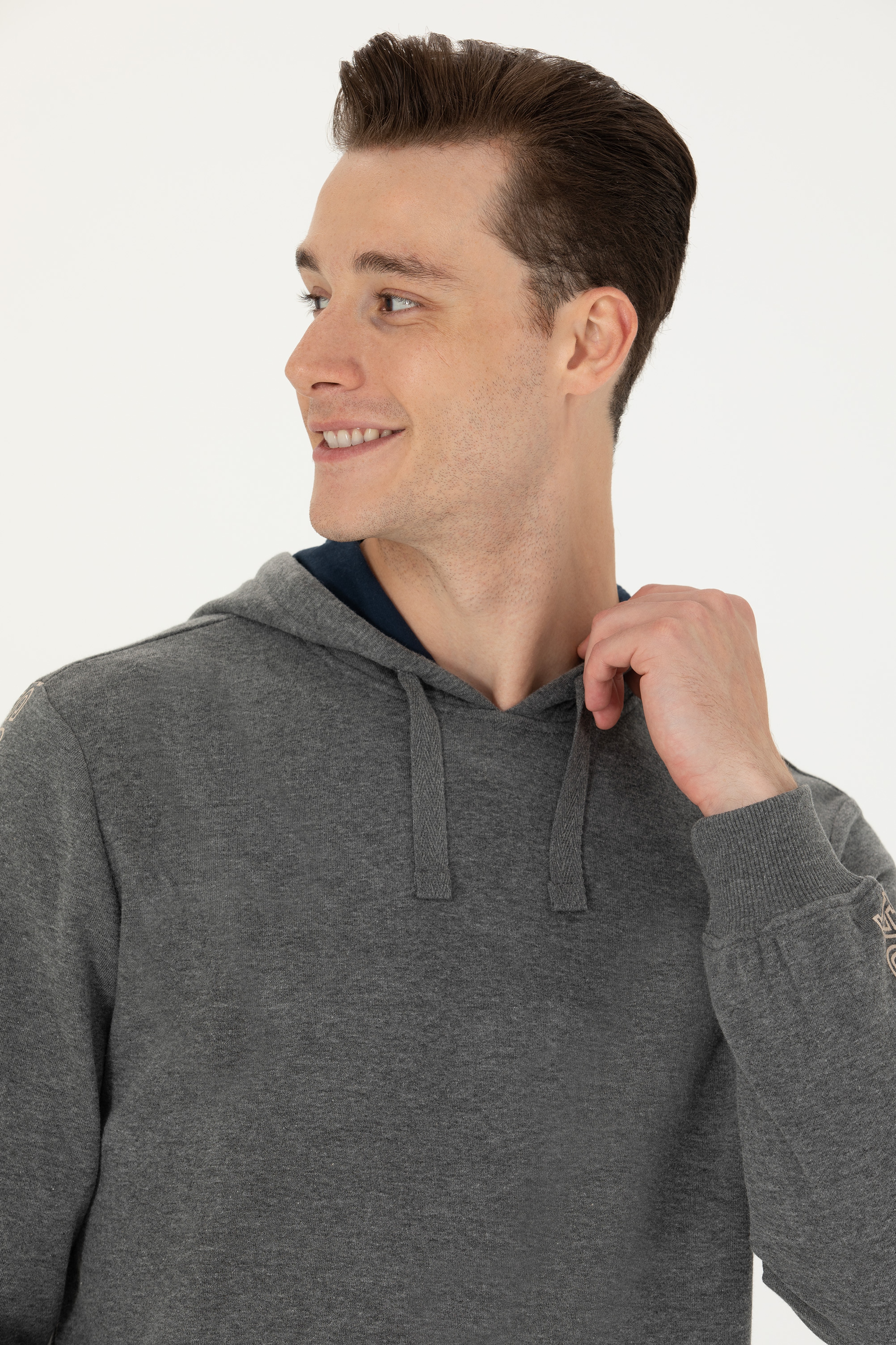 Erkek Antrasit Melanj Sweatshirt - Image 2